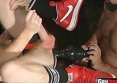 Gay latino rips studs asshole apart and fistfucks him