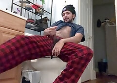 Pleasuring my shaft with firm, quick strokes and swallowing my load