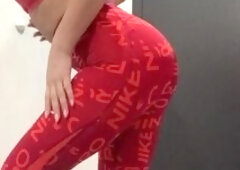 sexy CandyLuxxx try on recent Nike leggings