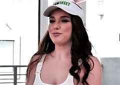 Brunette big boobs takes it also anal