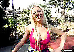 Britney Amber, Angel Summers, and Sasha Juicy in wild amateur gangbang fuckfest