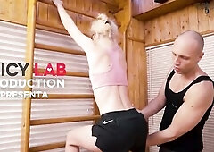 Screwing workout in the gym of sex with sexually excited Sa Bell