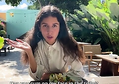 I asked a friend to cum on my face in a cafe so I could eat