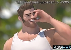 Face-fuck, rimming, anime-gay-porn