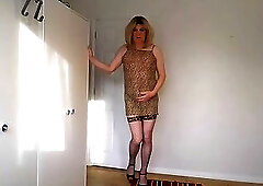 Stripping out of my leopard print minidress