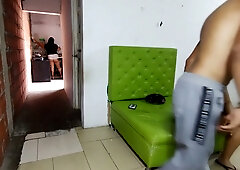 Curvy Brazilian beauty caught in intimate moment with man while friend watches