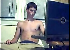 Watching Porn And Wanking His Dick