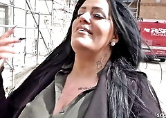 GERMAN SCOUT - Bulky Teen Ashley Coarse Screw at Street Casting