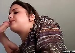 Thick brunette amateur gets ass fucked deep