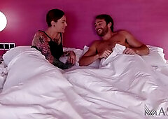 The Bearded Gay Sucks Bald Guy Big Cock In Front Of His Wife