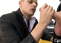 Naughty Enthrallment: Arousing Homo Dude Gives Arousing Blowjob