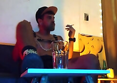 Piss, Spit, Pig Cum. Boy Fills A Glass By Spiting, Cumming And Pissing