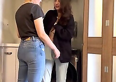 I'm fucking the neighbor in the laundry room, and she won't stop moaning.