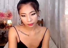 oriental skinny ladyboy Teasing On webcam