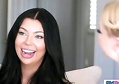 My gfs big tits stepmom gives me my first lesbian experience