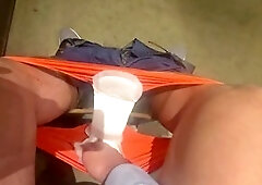 Public, man in panties, first-timer