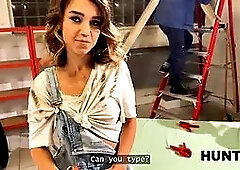 Hunt4k. promiscuous employee doesn't mind to bang her boss in front of her bf