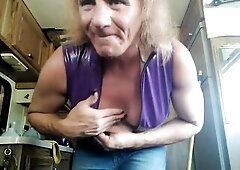 Joanne sweeping, cleaning, dancing and cummimg for u