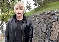 Blond-haired amateur fucks outdoors and indoors