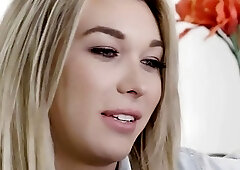 Beautiful blonde shemale seduces a dude into fuckin her hard