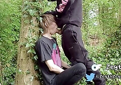 Punk twink destroyed by mysterious chav in the forest