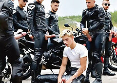 AI Porn Biker Twink has a huge monster cock