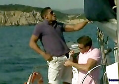 Horny sucking on the yacht
