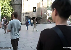 Little hoe banged in public places