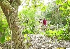 Horny Hikers Fuck Out In The Woods