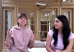 Masturbating amateur teen fucks both holes