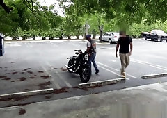 Desperate bikey facialized for cash