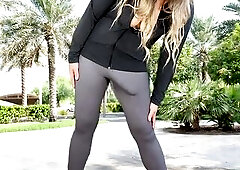 Large jock transsexual yoga flash