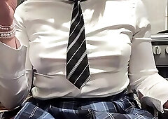 Smoking and showing the wet spot on my panties