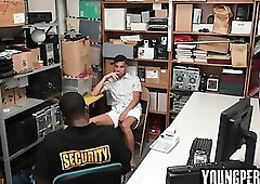 Preppy latino teen bareback fucked by black LP Officer