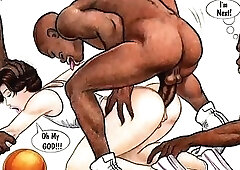 Being fed with cum by a black man on the basketball court