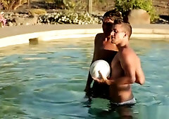 Handsome twink getting spit roasted