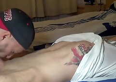 Holding the camera and recording the two horny men