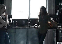 TS Ella caught by her stepbro Dante having phone sex so he joined her