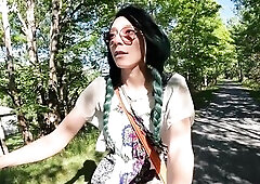 Riding a ramrod exposed on my bike in public