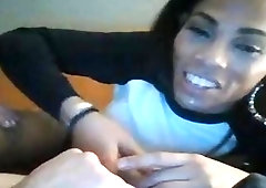 Stunning shemale amateur enjoys having a dick in her mouth