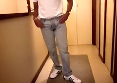 jeans in the hallway