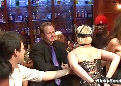 Big breasts slaves ass fuck training party