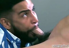 Hairy hunk latino Nico Coopa seduces sexy customer Nico Coopa with big dick