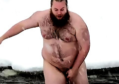 Fat guy skinny dipping