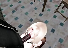 Second Life Ebony guy cop screws Latin chick woman