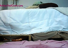 Blonde spreads wide and squirts into a bottle during solo webcam show
