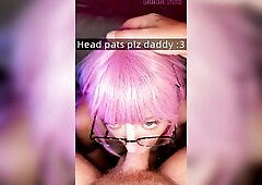 Cute gal with glasses takes the sloppy deepthroat