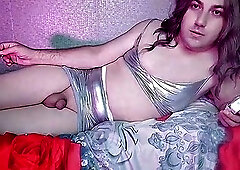 Ladyboy Pussy Self Spanking Hot Cute Shemale Crossdresser