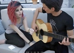 Steamy 3D animation featuring a hot chick living the rock star dream