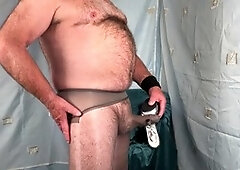 Cock in pantyhose, in front of, amateur sissy